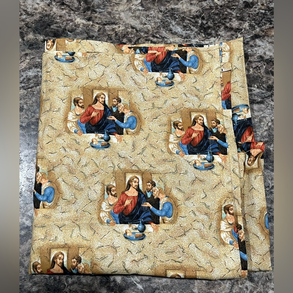 Religious Print Fabric with Jesus and Disciples